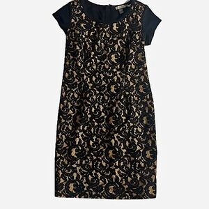 Hazel Sheath Dress with Nude Inner-Lining w/ Black Lace Overlay Detail
